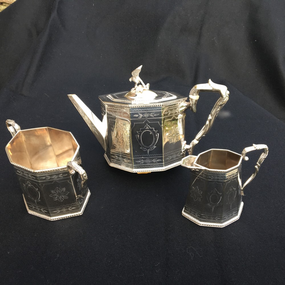 silver plated tea service english c 1890