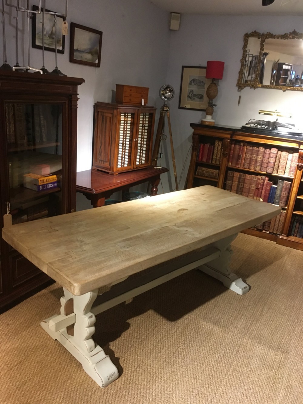 oak refectory table scrub top