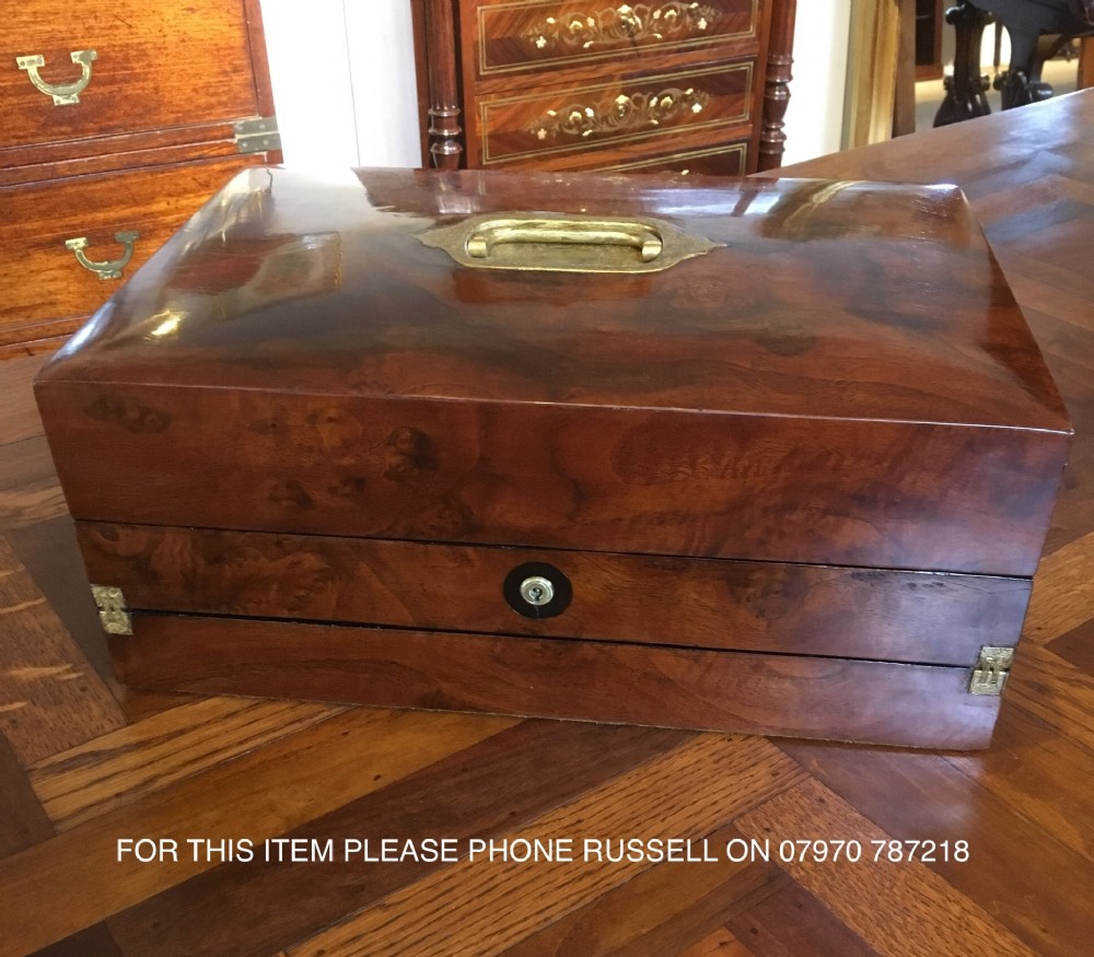 victorian walnut writing and stationery box