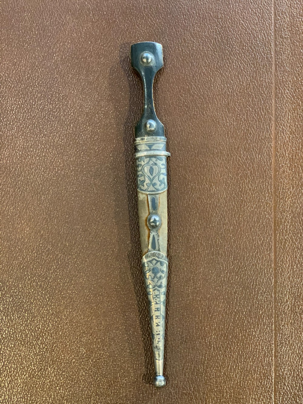 small russian dagger with silver mounts