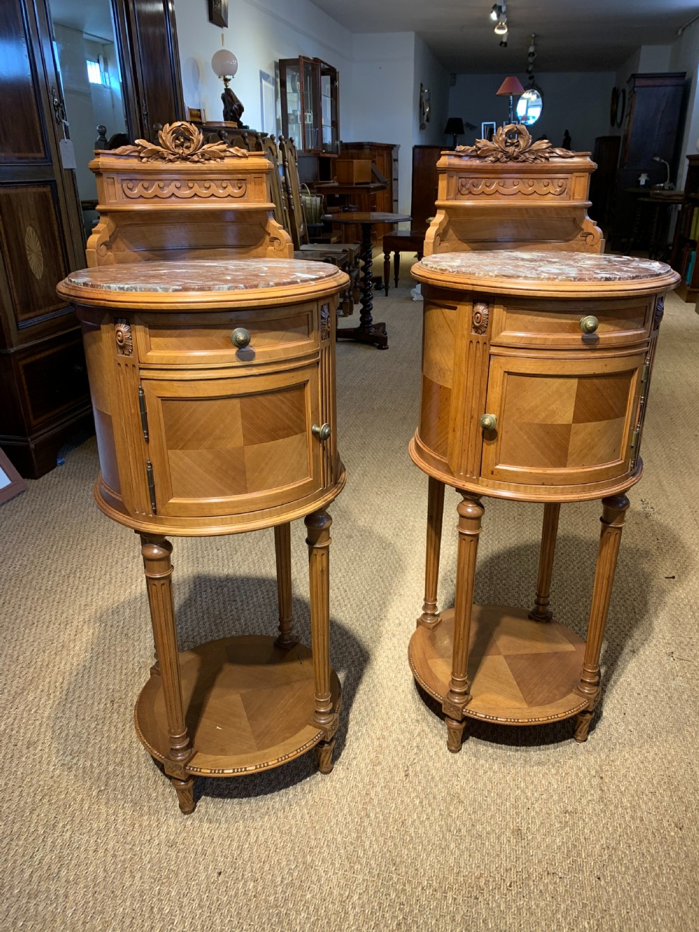 pair of bedside cabinets