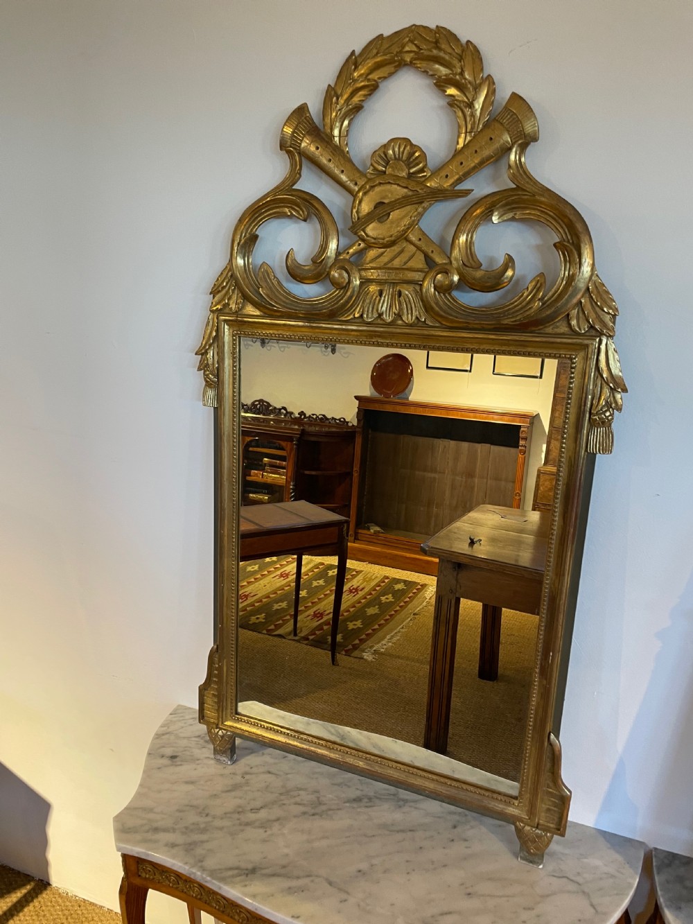 1930s gilt wood mirror