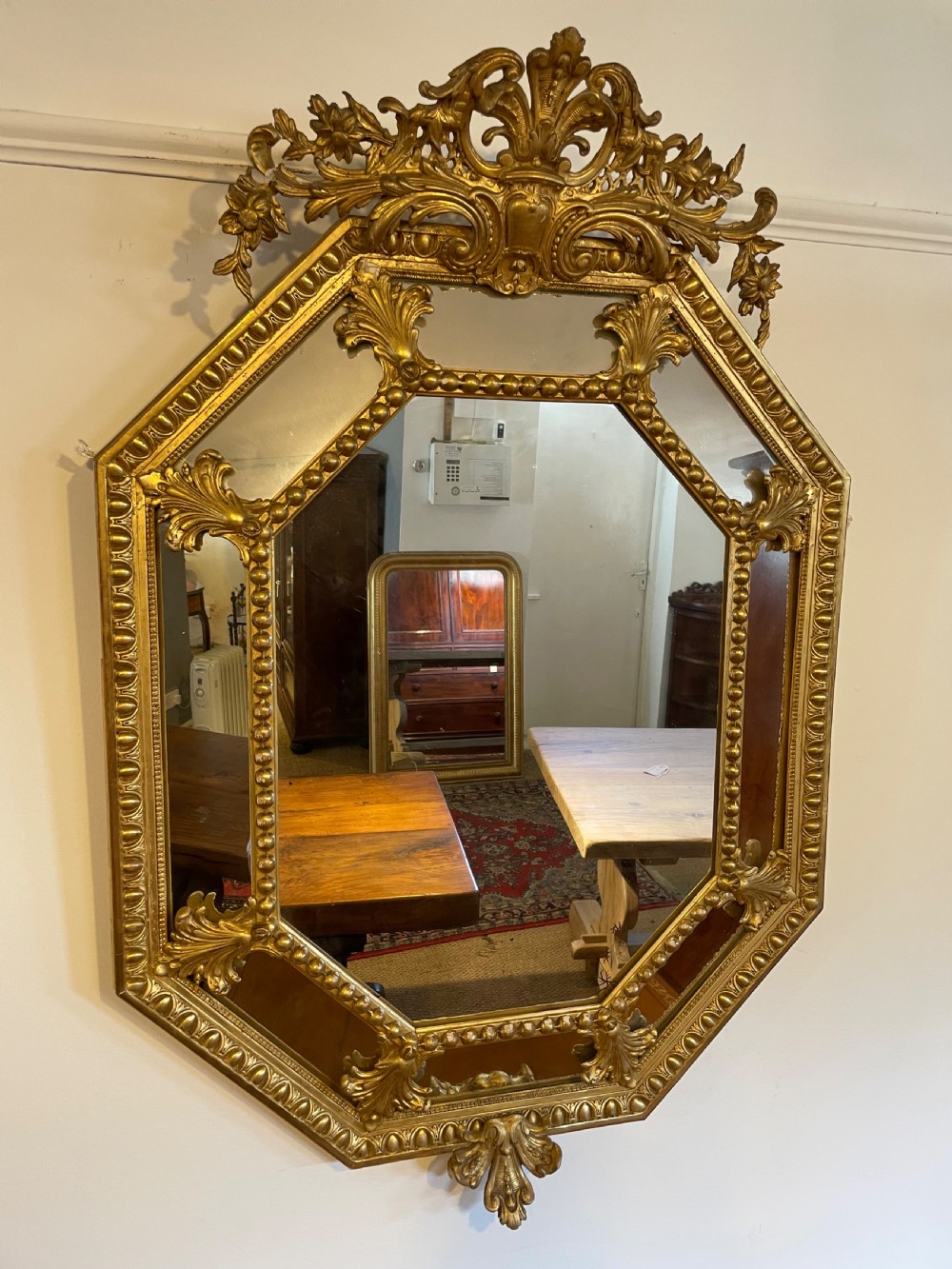 napoleon iii antique gilt mirror